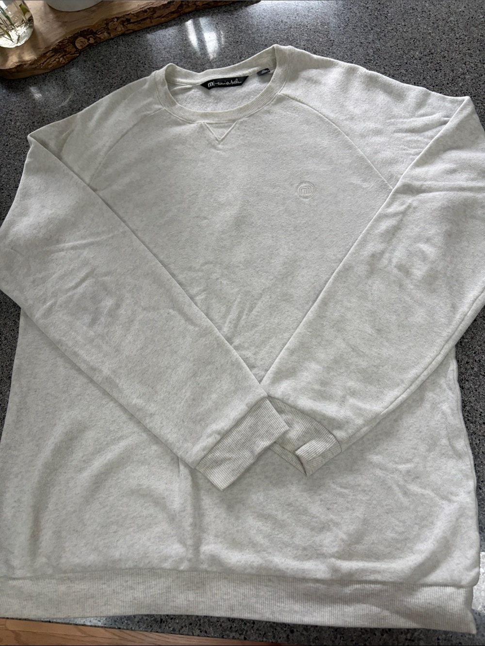 Travis Matthew Men’s Crewneck Sweatshirt- Super soft light heather grey, size M